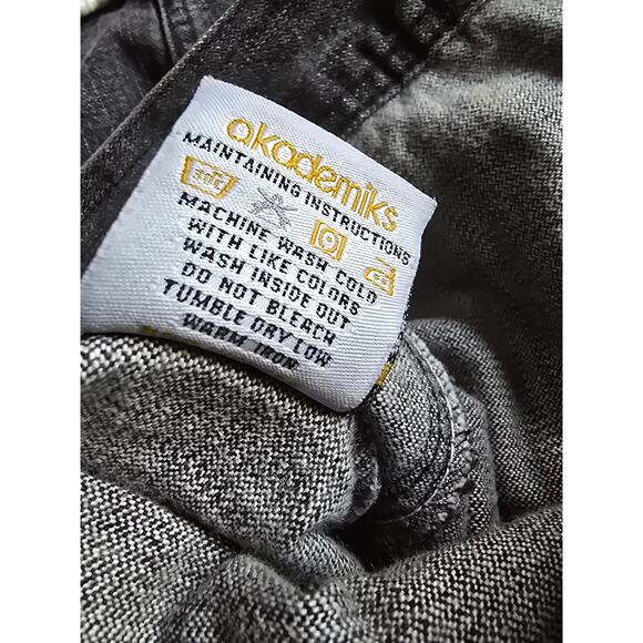 Akademiks Vintage 90s Button Down  Denim Jacket Black/Grey 3XL - Picture 10 of 11